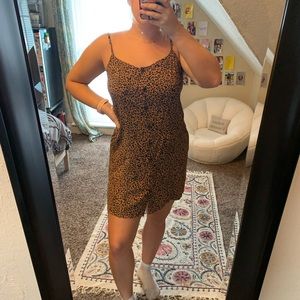 Leopard print mini dress